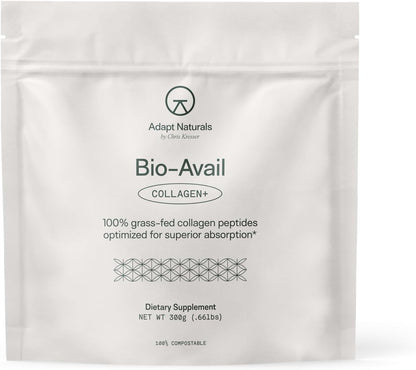 Adapt Naturals Bio-Avail Collagen+, Grass Fed Collagen Peptides, Unflavored | Optimized for Superior Absorption, Naturally-Sourced Collagen Supplement for Women and Men, Dairy Free - 30 Day Supply