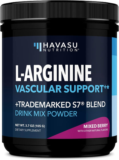 L-Arginine with L-Citrulline Powder, Nitric Oxide Supplement, Mixed Berry | Vegan, Non-GMO Pre and Post Workout Support Powder for Endurance & Recovery, L-Arginine, L-Citrulline, Beet-Root, 30 Servings