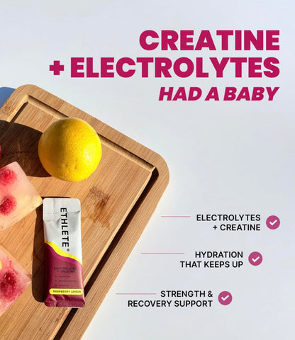 Electrolytes + Vitamins + Creatine, Powder (3-Flavors), 5g Creatine Monohydrate, with Electrolytes, Magnesium, Potassium, Vitamins B6, B12 & C (Peach Mango, Lemon Lime, Raspberry Lemon)
