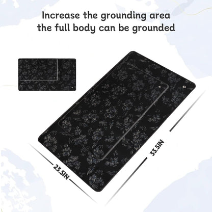 LOSUVERO Grounding Mat for Bed, 33.5x23.5Floral Printed Grounding Pad for Health Therapy, Efficient Sleep