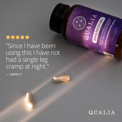 Qualia Magnesium Supplement | 10 Bioavailable Forms, Including Magnesium Glycinate, with 70+ Supporting Minerals, +7 Amino Acids | Doctor-Formulated to Support Sleep, Stress Relief, Heart, Relaxation