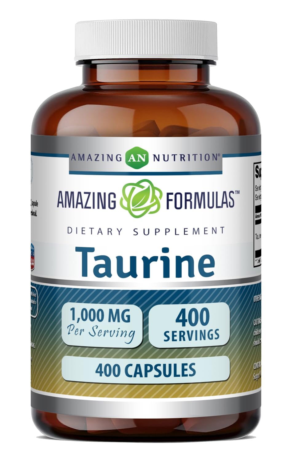 Amazing Formulas Taurine 1000 Mg | Capsules Supplement | Non-GMO | Gluten-Free | Made in USA (200 Capsules)