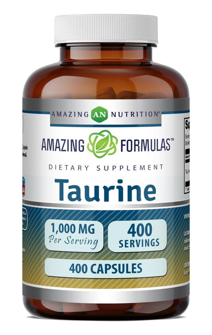 Amazing Formulas Taurine 1000 Mg | Capsules Supplement | Non-GMO | Gluten-Free | Made in USA (200 Capsules)