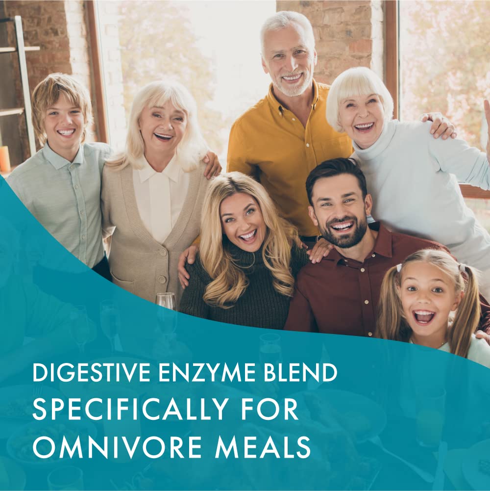 Real-Zymes™ OMNIVORE Digestive Enzymes Supplement with Probiotics for Better Digestion - Natural Support for Relief of Bloating, Gas, Belching, Diarrhea, Constipation, IBS, etc. - 30 Caps