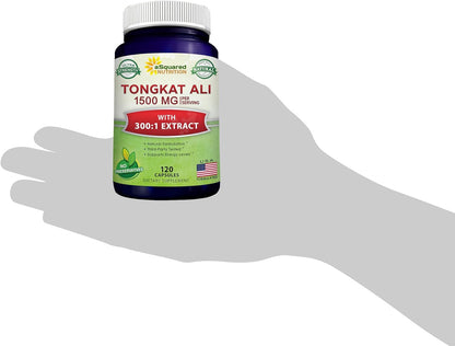 aSquared Nutrition Tongkat Ali 1500mg - 120 Capsules - Longjack (Eurycoma Longifolia) Extract Supplement & Long Jack Root Powder Pills - Tongkat Ali for Men & Women