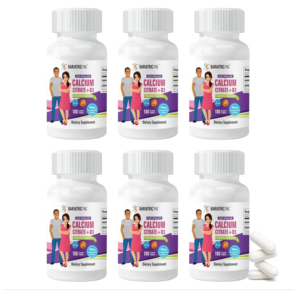 BariatricPal Easy Swallow Calcium Citrate (600mg) and D3 Coated Tablets (30-Day Supply)