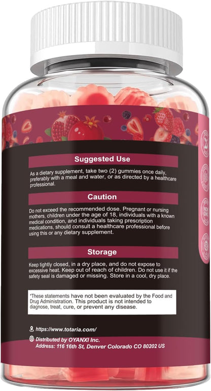 Totaria Beet Root Gummies - Blood Pressure & Cardiovascular Support, Beetroot Supplement with Grape Seed, Pomegranate - Nitric Oxide Gummies for Heart Health, Circulation, Vegan, Non-GMO, Sugar Free