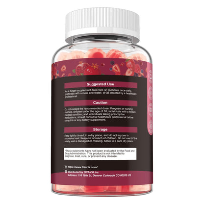 Totaria Beet Root Gummies - Blood Pressure & Cardiovascular Support, Beetroot Supplement with Grape Seed, Pomegranate - Nitric Oxide Gummies for Heart Health, Circulation, Vegan, Non-GMO, Sugar Free