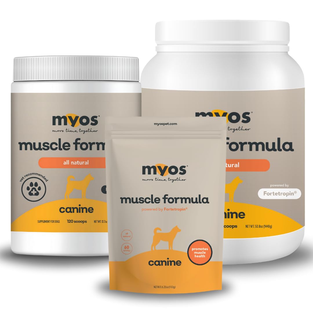 Powered by Fortetropin All-Natural Dog Muscle Builder and Mobility Support Supplement for Strength and Recovery - Helps Reduce Muscle Loss Due to Normal Aging, 360g