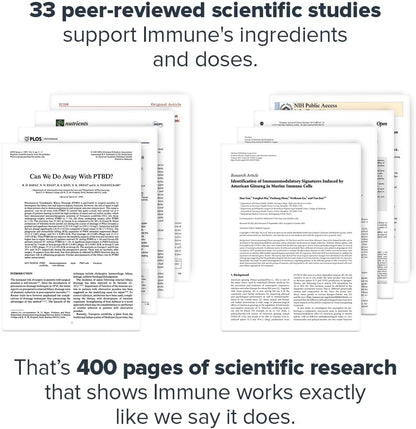 LEGION Immune- Immune Booster for Adults, Natural Immunity System Support w/Vitamin C (500mg), American Ginseng, Guduchi, and Garlic Supplement.