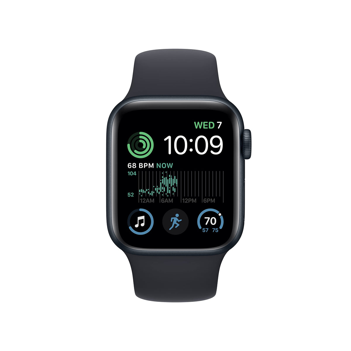 Apple Watch SE (2nd Gen) (GPS, 40mm) - Midnight Aluminum Case with Midnight Sport Band, M/L (Renewed)