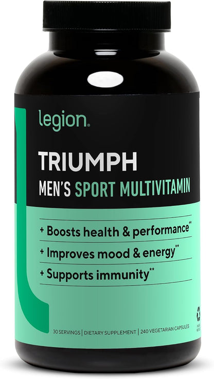 LEGION Complete Health Bundle – Triumph Multivitamin for Men + Triton Triple Strength Fish Oil + Vitamin D3 K2 Supplement – Daily Wellness Stack for Energy, Heart, Bone & Immune Support