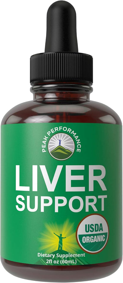 USDA Organic Liver Cleanse Detox & Repair. 6-in-1 Liquid Drops with Organic Milk Thistle, Artichoke Extract, and More. Zero Sugar, Liver Health Support Tincture Supplement Alternative to Capsules