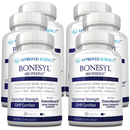 Approved Science Bonesyl - Strengthen Bones, Limit Bone Density Loss - Maintain Overall Bone Health - K2, BioPerine, and Magnesium - 60 Tablets - Vegan - Made in USA