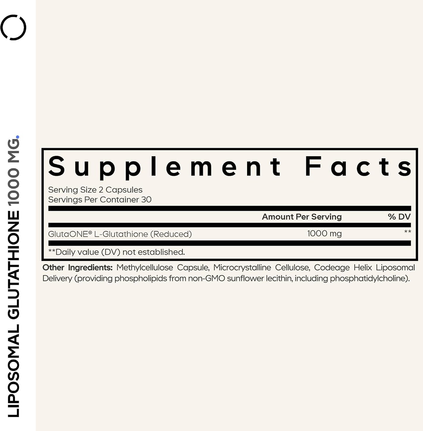 Codeage Liposomal Glutathione 1000 mg Supplement, High-Potency Reduced L-Glutathione - Liposomal Delivery - Phospholipids - Non-GMO, Gluten-Free - 60 Capsules