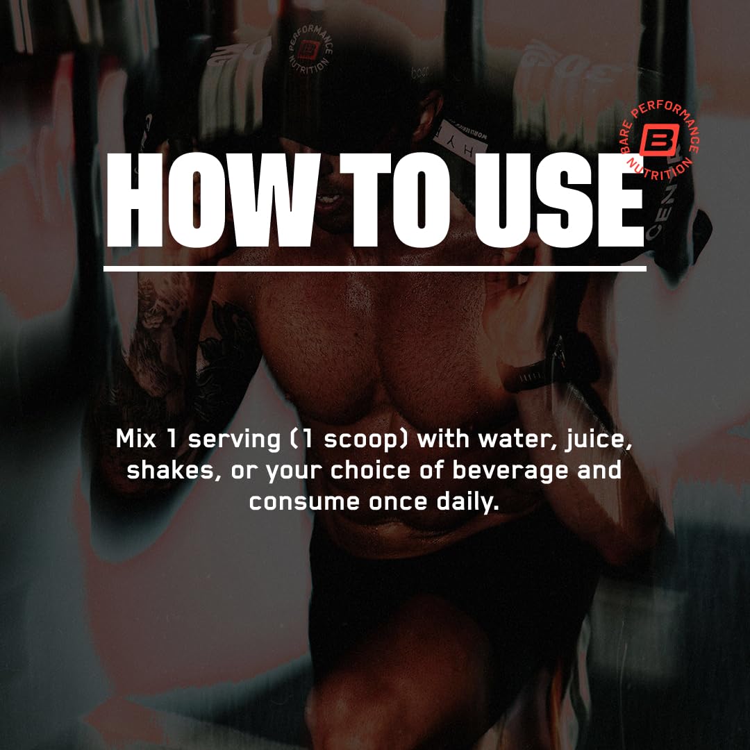 BARE PERFORMANCE NUTRITION, BPN Pure Creatine Monohydrate Powder by Creapure, 5g of Creatine per Serving, Supports Muscle Growth, Unflavored Creatine Powder, 60 Servings | 5g of Creatine per Serving, Supports Muscle Growth for Increased Strength, Power an
