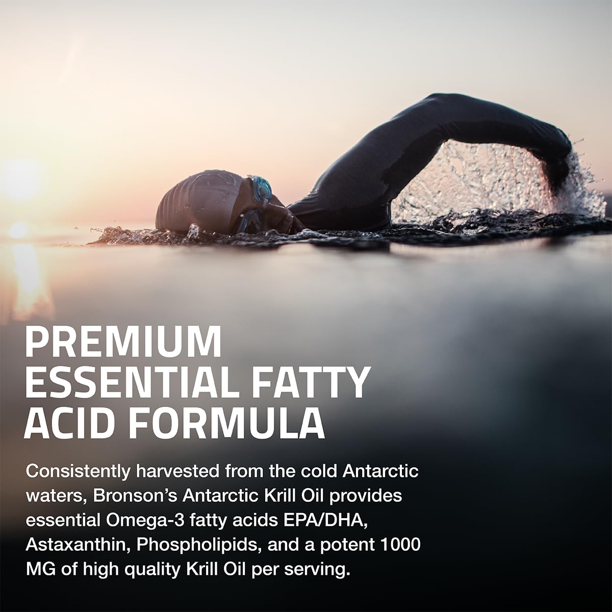 Bronson Antarctic Krill Oil 1000 mg with Omega-3s, 120 Softgels | Heavy Metal Tested, with EPA, DHA, Astaxanthin and Phospholipids, Non-GMO, Gluten Free, Soy Free