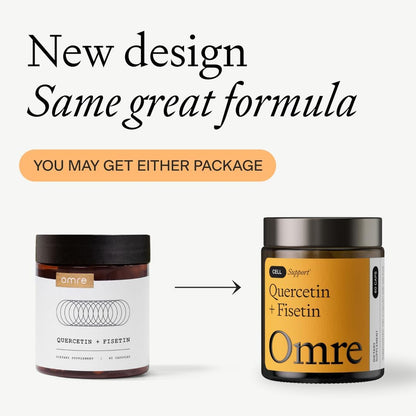 OMRE Quercetin and Fisetin Supplements - Third-Party Tested Senolytic Supplements for Aging Support - 500mg Quercetin Phytosome and 100mg Fisetin - Highly Bioavailable Forms