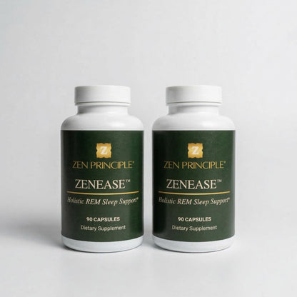 Zen Principle Zenease Sleep Support with Magnesium Glycinate, Ashwagandha KSM-66®, Saffron, L-Theanine & GABA – No Melatonin, Natural Stress Relief & Sleep Aid. 90 Capsules