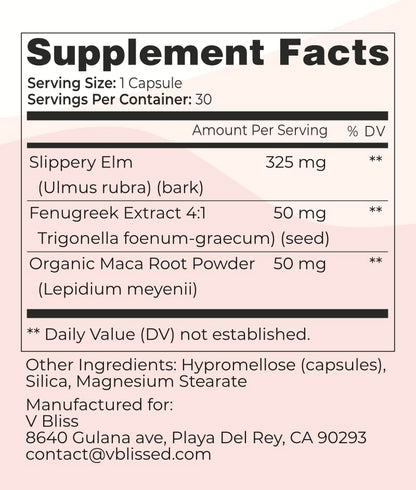 V Bliss Slippery Babe Vaginal Moisturizer Capsules | Relieves Vaginal Dryness with Slippery Elm