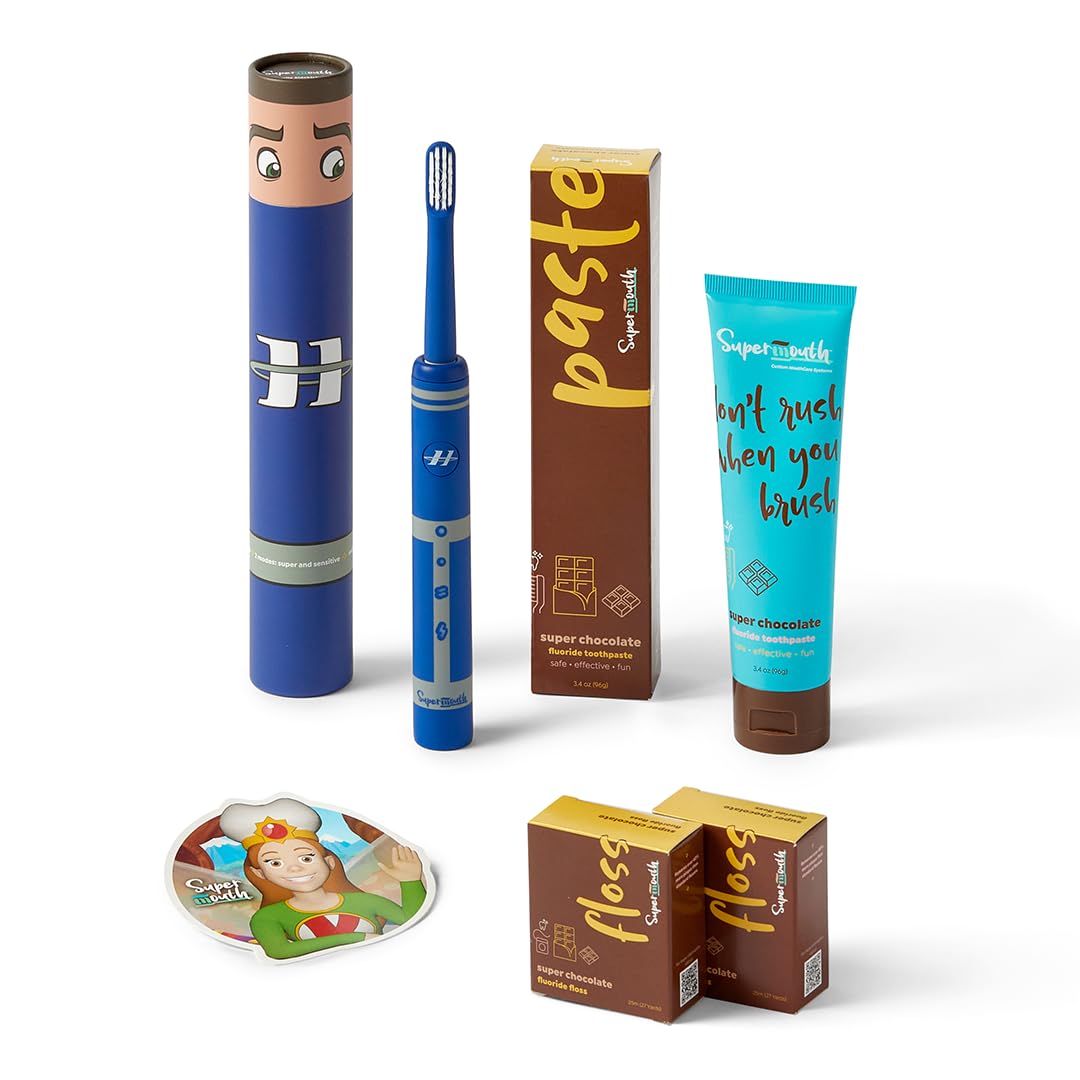 SuperMouth Sidekick Sonic Toothbrush, Rechargeable, Kids 6+, Tooth Keri