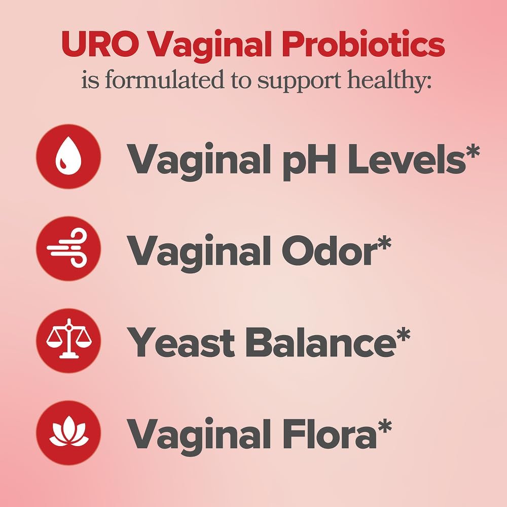 URO Vaginal Probiotics for Odor, Flora & pH Balance – 30-Day Supply