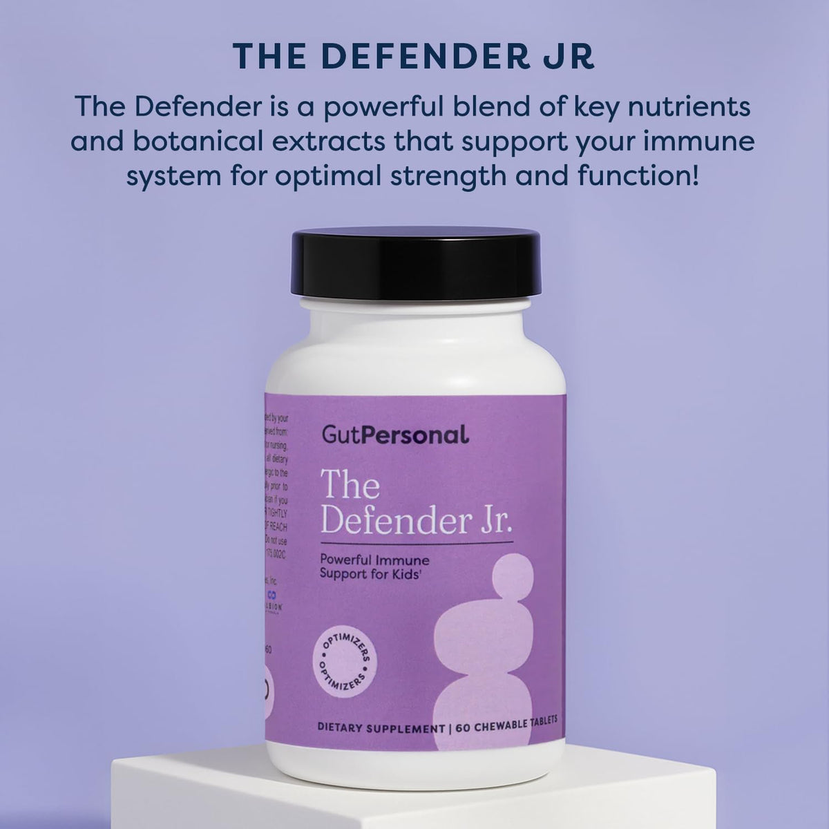GutPersonal The Defender - Powerful Immune Defense with Vitamin A, C, and Botanical Extracts Elderberry, Echinacea, and More for Boosting Immune System with Natural Ingredients (Chewable)