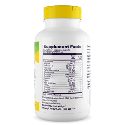 Healthy Origins Digestive Enzymes Broad Spectrum, 180 Veggie Caps
