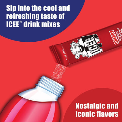 ICEE Singles To Go Variety Pack of 6-3 of Each - Cherry and Blue Raspberry - Zero Sugar Powdered Drink Mix - 6 Sticks Per Box - 36 Servings