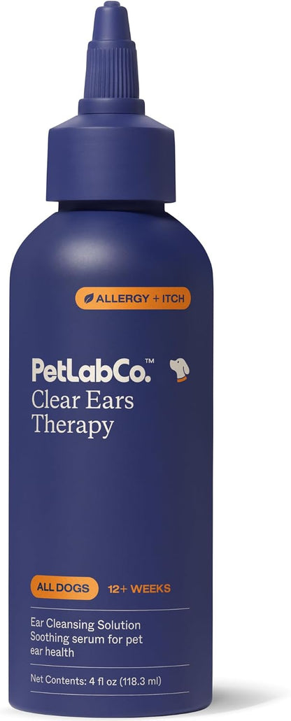 PetLab Co. Clear Ears Therapy Dog Ear Cleaner, 4 fl oz | Ear wash designed for gentle daily use to support wax, yeast, dirt buildup, and odor management for calmer, healthier ears