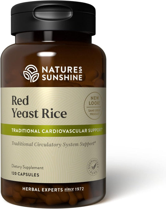Nature's Sunshine Red Yeast Rice, 120 Capsules, Kosher | Helps Support the Production of Good Cholesterol in the Liver and Supports the Circulatory System