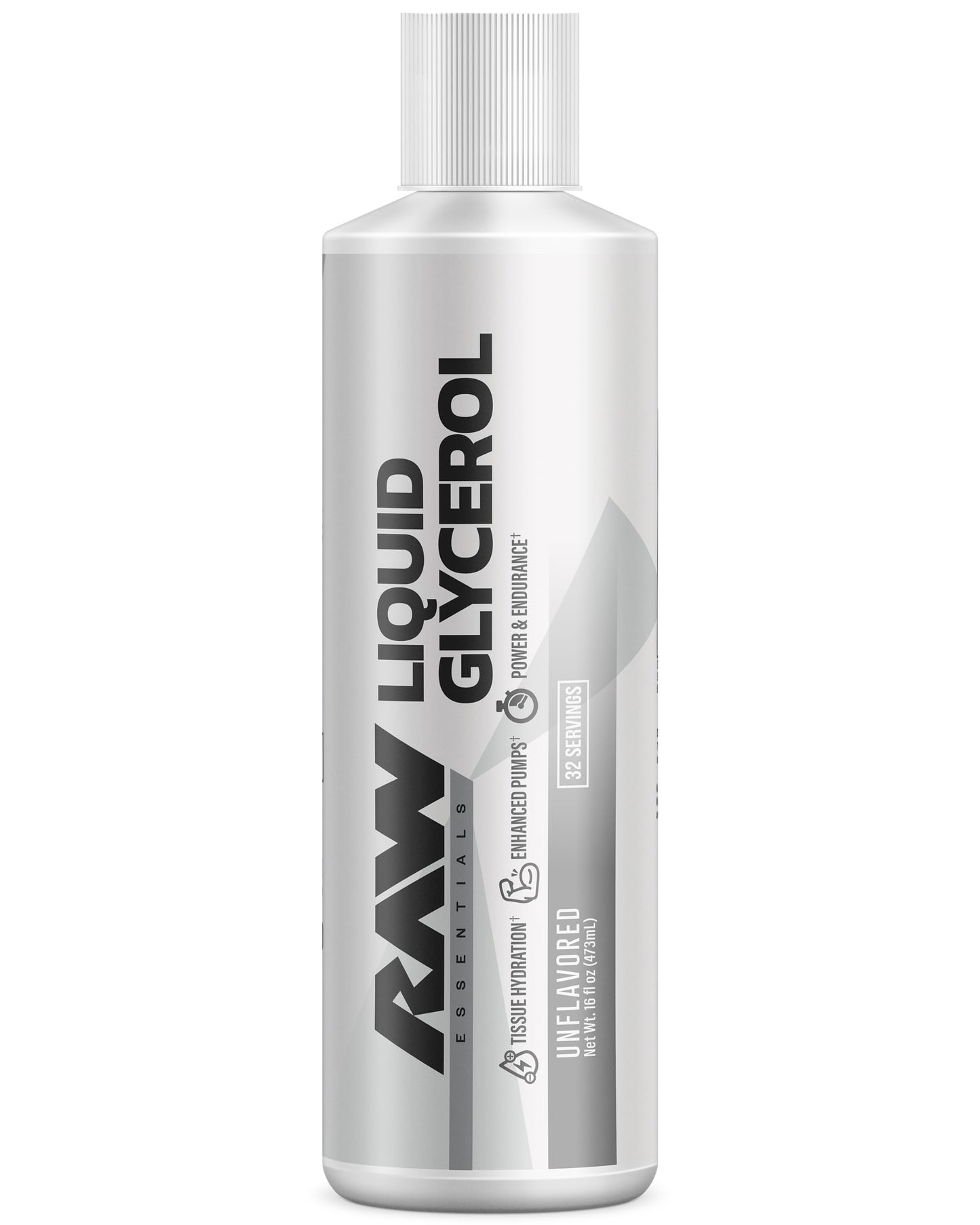 RAW Liquid Glycerol Workout Supplement, Liquid Glycerol Supplement for Enhanced Pumps, Increased Muscle Fullness, Endurance & Hydration - Pre-Workout for Men & Women, 32 Servings (Strawberry Slush)