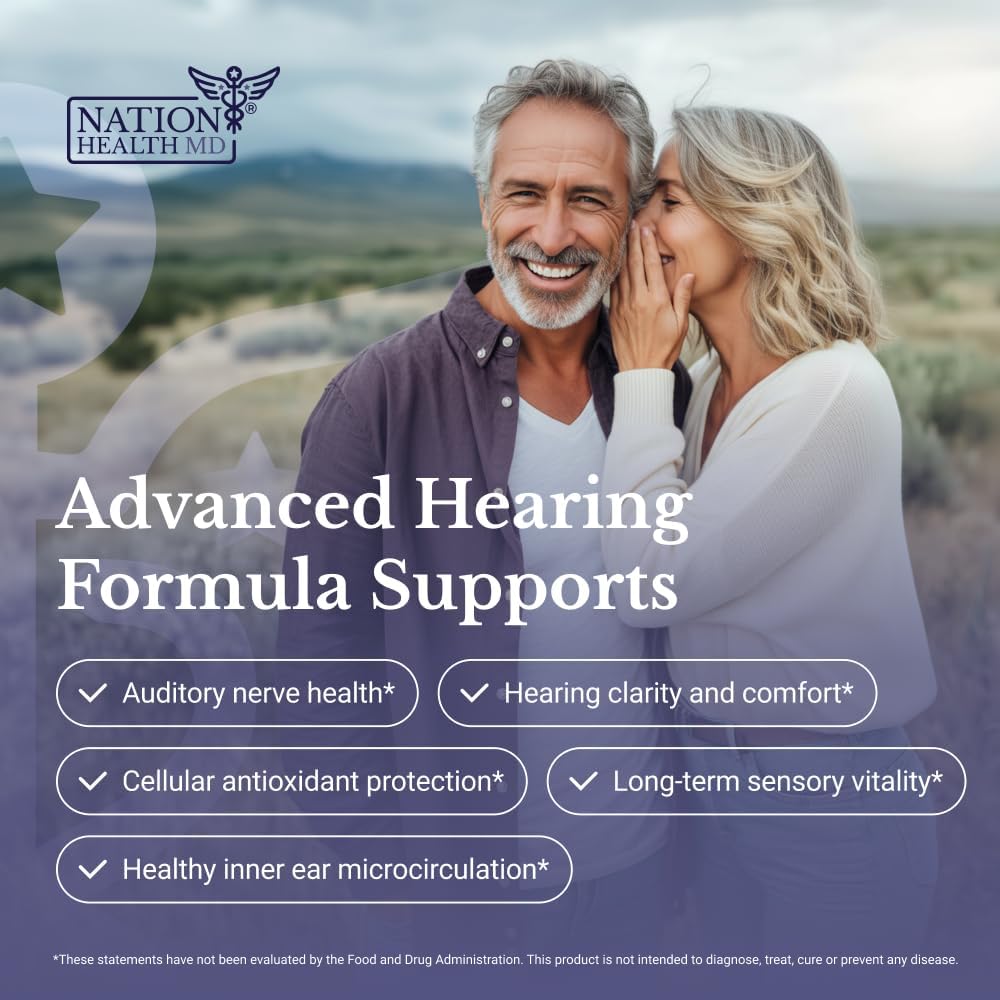 Hear Plus - Tinnitus Supplement - Advanced Hearing Formula for Ringing Ears with Ginkgo Biloba, Pine Bark Extract & Magnesium - 120 Capsules