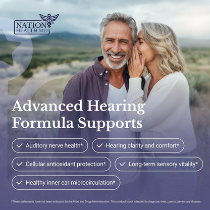 Hear Plus - Tinnitus Supplement - Advanced Hearing Formula for Ringing Ears with Ginkgo Biloba, Pine Bark Extract & Magnesium - 120 Capsules
