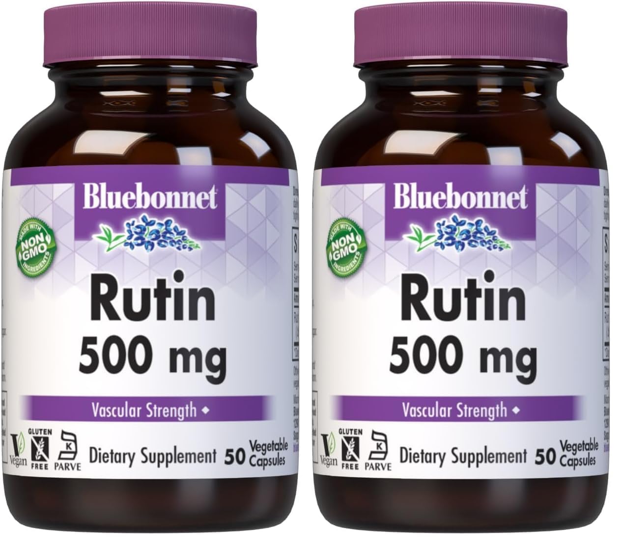 Bluebonnet Nutrition Rutin 500mg (Sophora Japonica) Antioxidant Bioflavonoid for Vascular Support* Vegan, Gluten-Free, Soy-Free - Plant-Based Rutin Supplement - 50 Vegetable Capsules