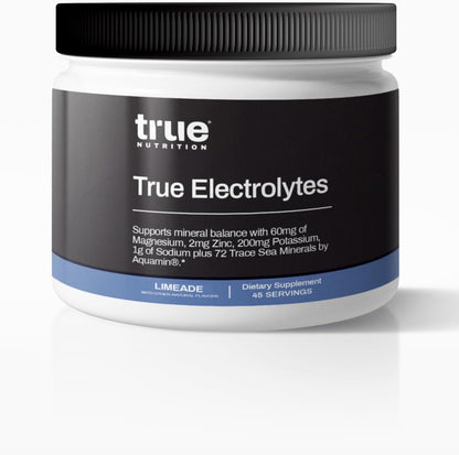True Electrolyte Hydration Supplement Drink Mix, Limeade, 45 Servings
