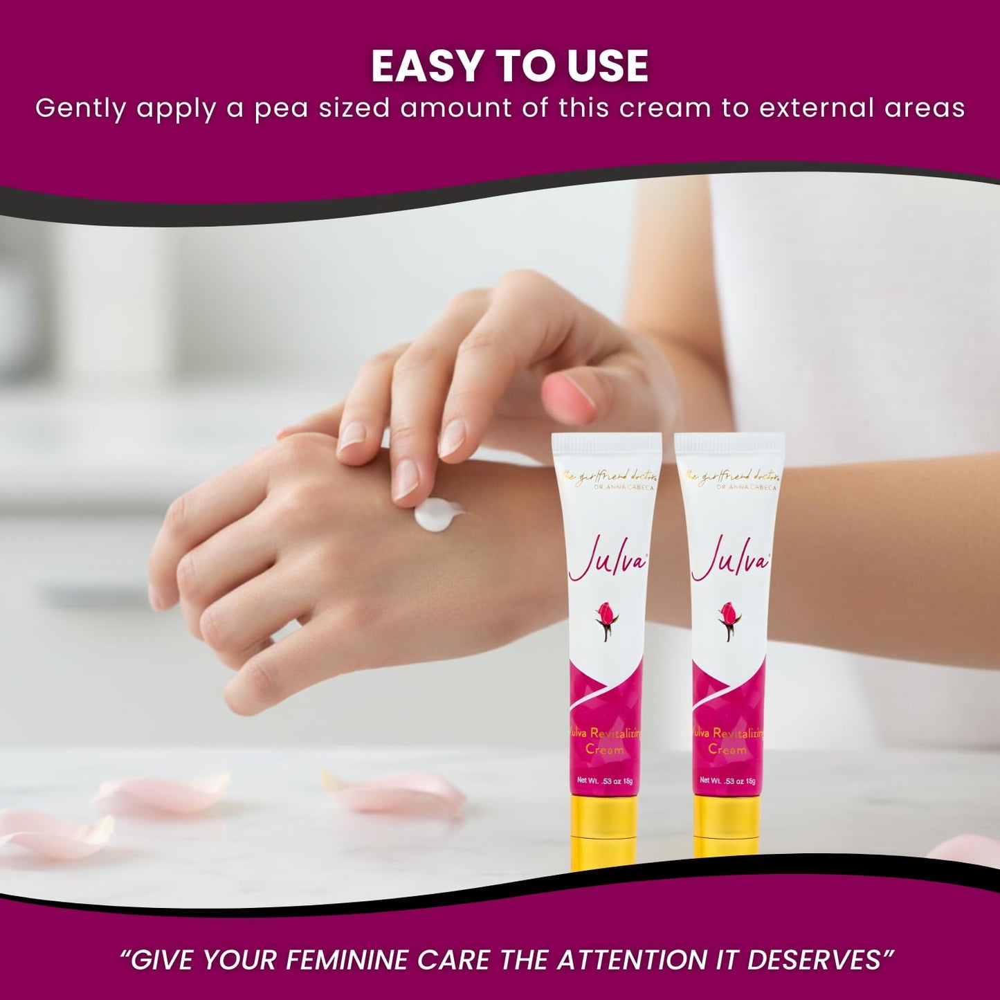 Vulva Cream - Feminine Moisturizer for Women, 60 Day Supply | External Vulva Moisture Cream for Intimate Skin Care, with Shea Butter, Coconut Oil & Vitamin E for Soft, Smooth Skin Daily
