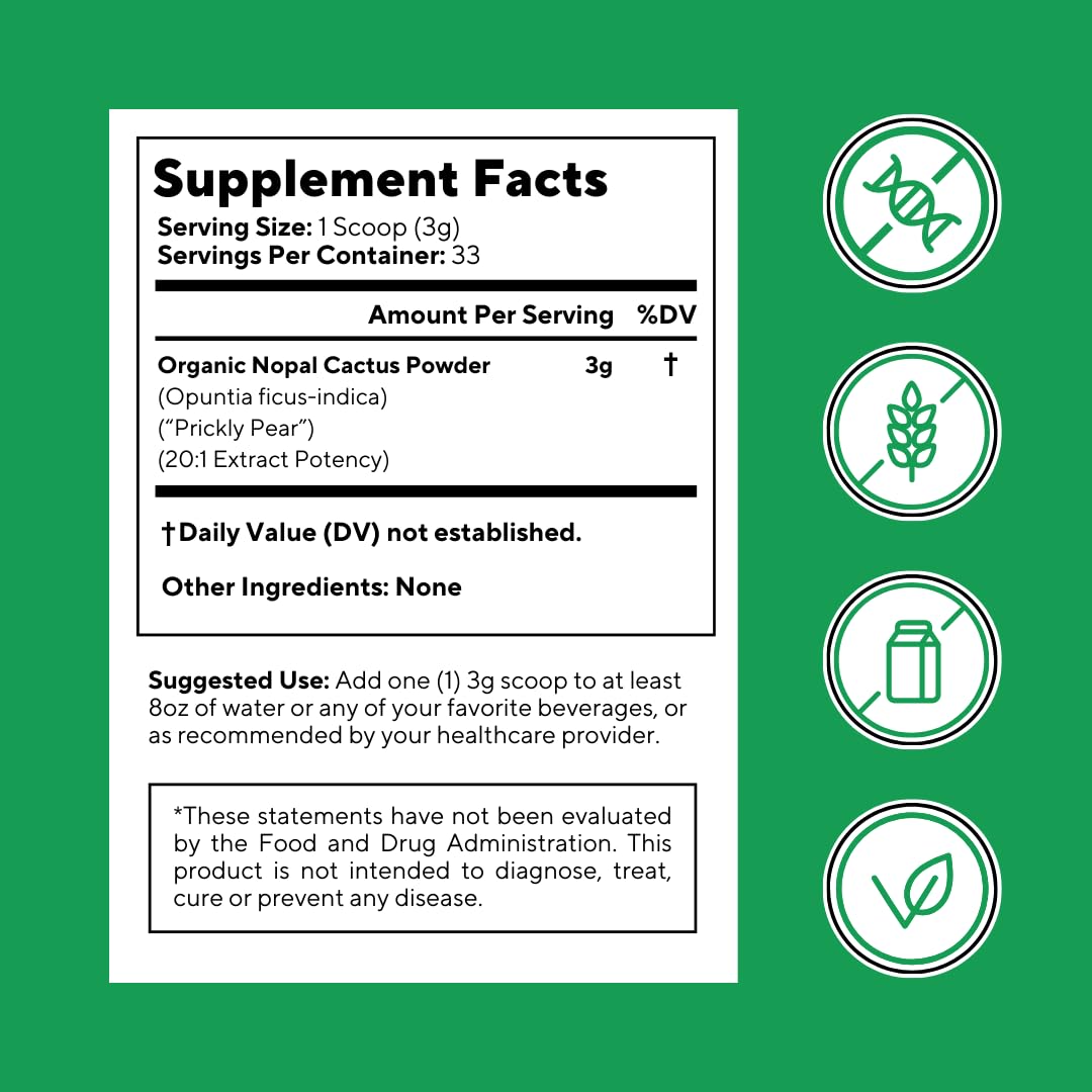 Vitapia Nopal Cactus Extract for Antioxidant, Skin, Metabolism, Wellness, Heart Health Support - 120 Veggie Capsules - Non GMO, Gluten Free Supplement