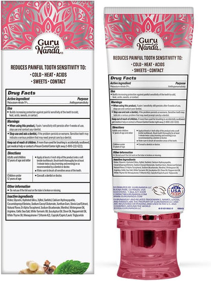 GuruNanda Hydroxyapatite Toothpaste for Sensitivity, Fluoride Free, 4.2oz