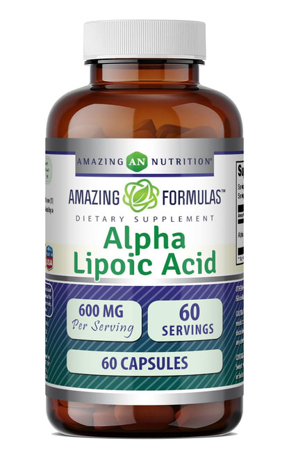 Amazing Formulas Alpha Lipoic Acid | 600 Mg Per Serving Supplement | Capsules | Non-GMO | Gluten Free | Made in USA (1 Pack | 120 Count)