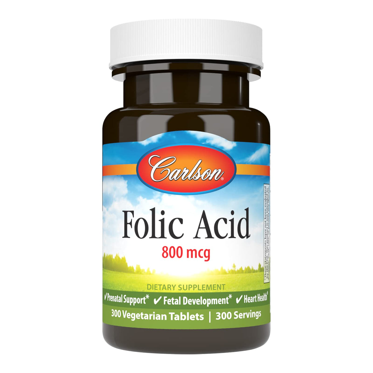 Carlson - Folic Acid, 800 mcg, Provides Important Prenatal Support, 300 tablets
