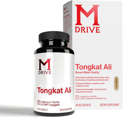 Mdrive Tongkat Ali LJ100 Longjack Mens Supplement 30 Veg Capsules | Boost Vitality Hormone Support Eurycoma Longifolia Extract Enhance Libido Stamina Muscle Tone Performance Non GMO Vegan