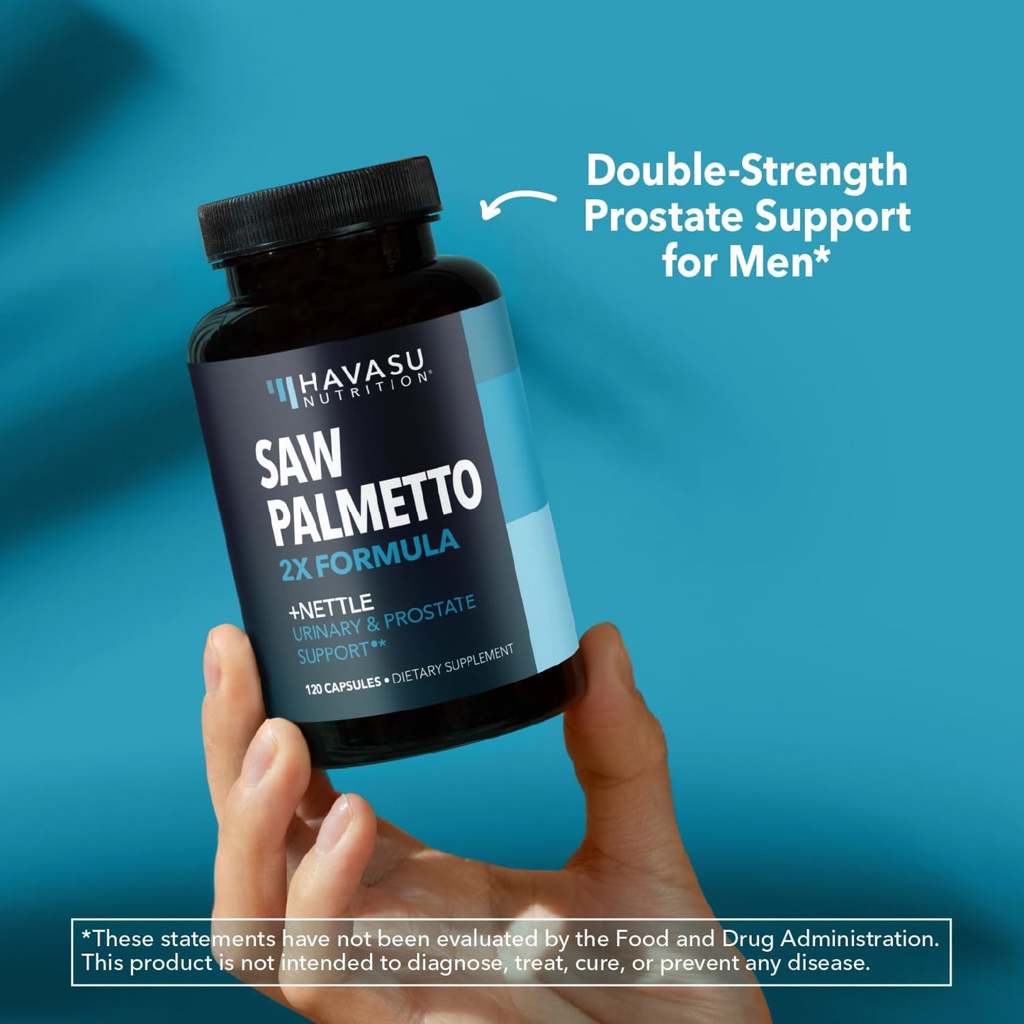 Saw Palmetto and Nettle Root Extract, Prostate Health Supplement, 120 Count | DHT Blocker and Prostate Health Supplement for Men, Supports Urinary Tract Health and Flow, Vegan, Non-GMO, 60-Day Supply