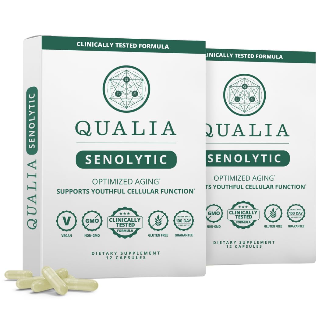 QUALIA LIFE SCIENCES Senolytic Supplement, Fisetin, Quercetin, Piperlongumin & More, Aging Supplement - Supports Optimal Cell Repair & Rejuvenation, Naturally Eliminate Zombie Cells, 1 Month Supply