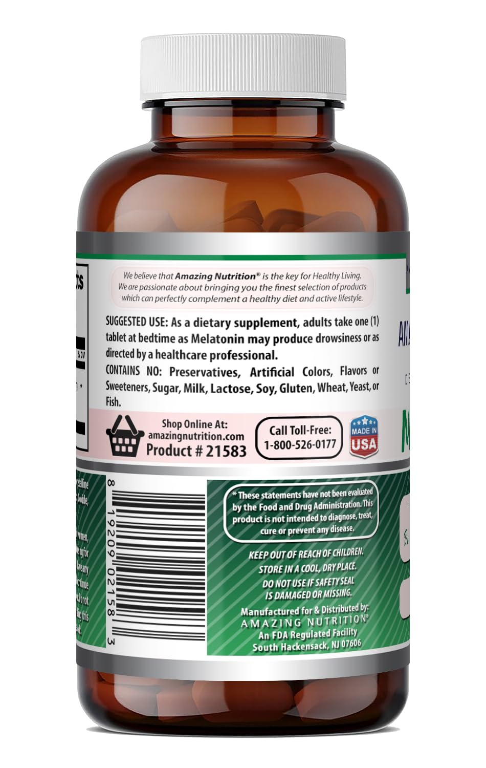 Amazing Formulas Melatonin 10 Mg Supplement | Tablets | Non-GMO | Gluten-Free | Made in USA (1 Pack | 120 Count)