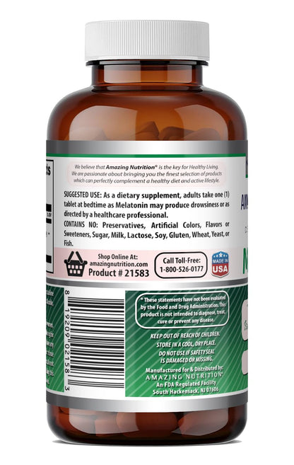 Amazing Formulas Melatonin 10 Mg Supplement | Tablets | Non-GMO | Gluten-Free | Made in USA (1 Pack | 120 Count)