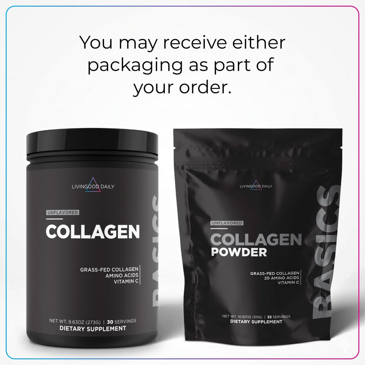 Livingood Daily Vanilla Collagen Powder for Women & Men, Hydrolyzed Collagen Peptides Powder with Vitamin C, Protein with 20 Amino Acids, Type I & III, Grass Fed, Keto, Paleo, Gluten Free, 30 Srvgs