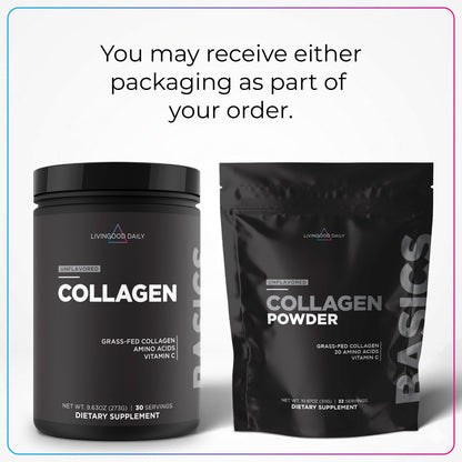 Livingood Daily Vanilla Collagen Powder for Women & Men, Hydrolyzed Collagen Peptides Powder with Vitamin C, Protein with 20 Amino Acids, Type I & III, Grass Fed, Keto, Paleo, Gluten Free, 30 Srvgs