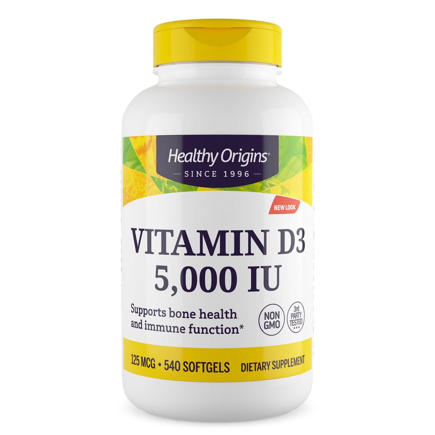 Healthy Origins Vitamin D3 5,000 IU, Lanolin, 360 Softgels