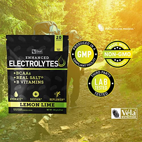 Enhanced Electrolyte Powder Stick Packs (Lemon Lime - 20 Packets) Sugar Free